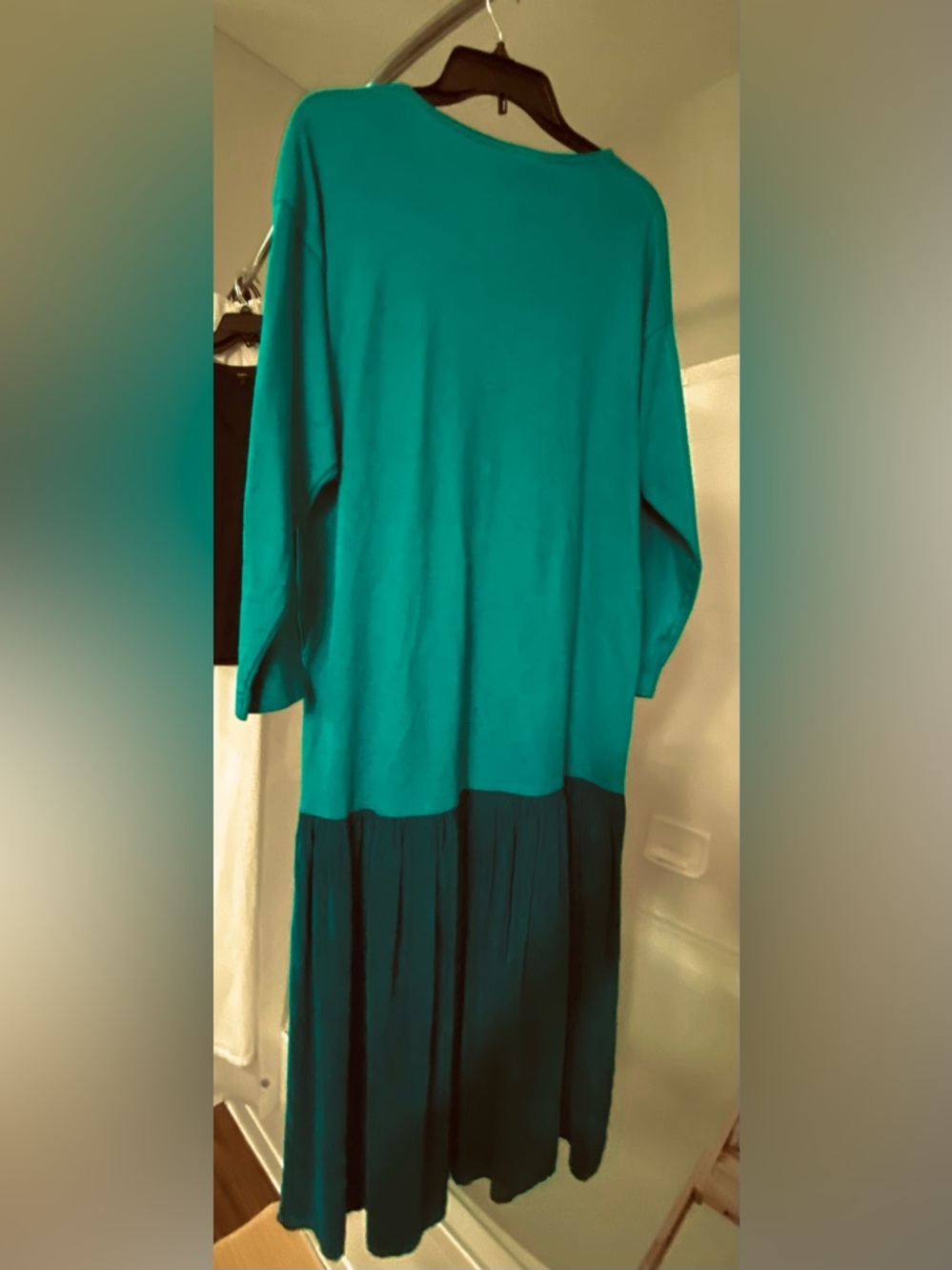 Johnny Was TeeShirt Maxi Dress. Teal & Turquoise, Sz Small. NWOT. Gold Butterfly - Picture 5 of 12